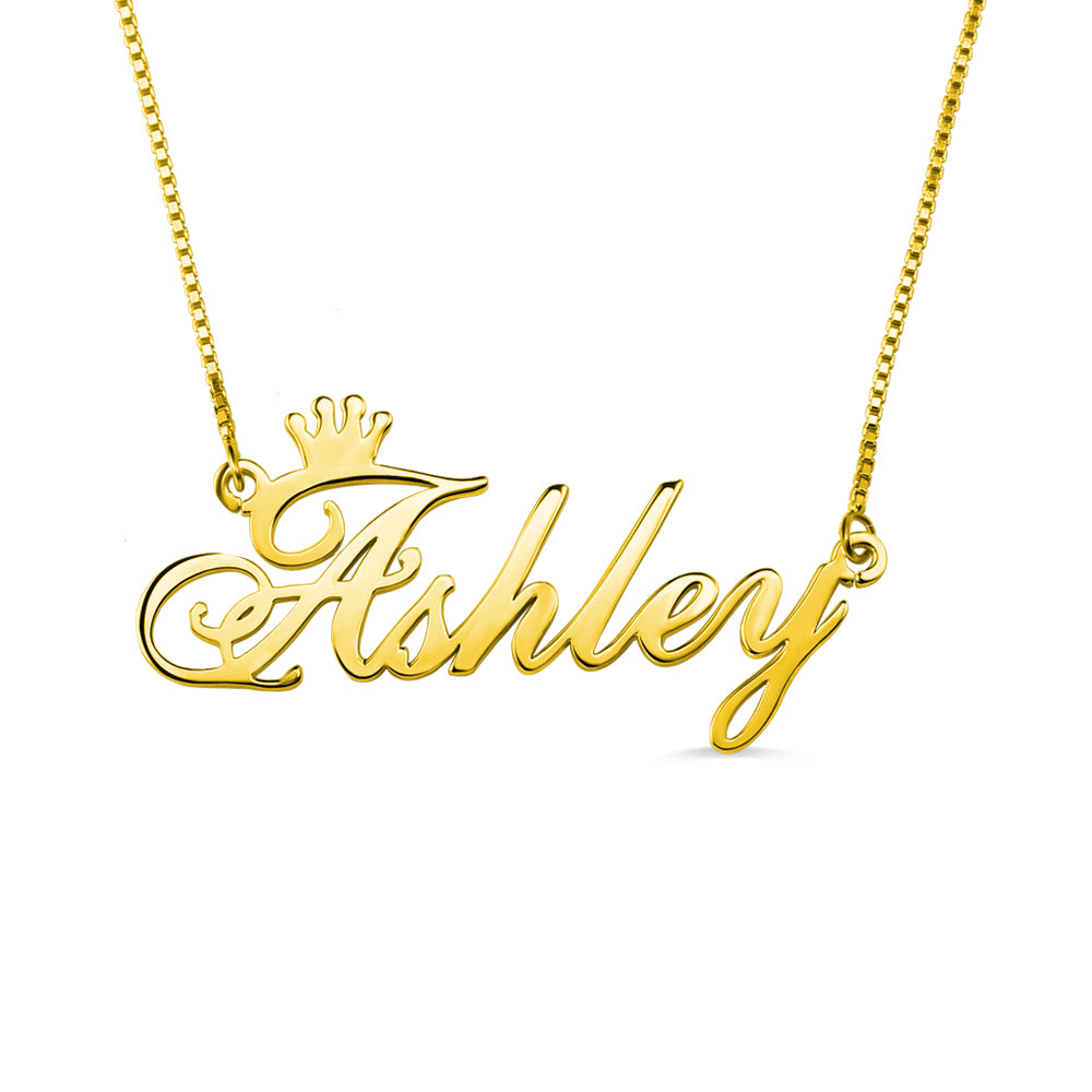 Crown Cursive Necklace